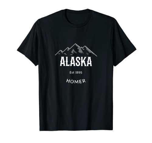 Retro Cool Homer Alaska Mountains Novità Art Meme Maglietta