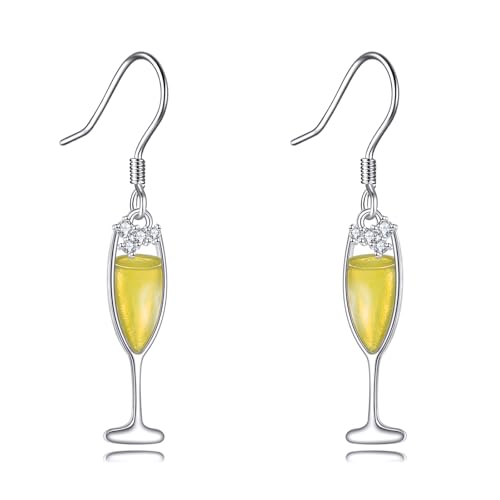 Bijoux champagne en argent 925 massif style pendantes de luxe