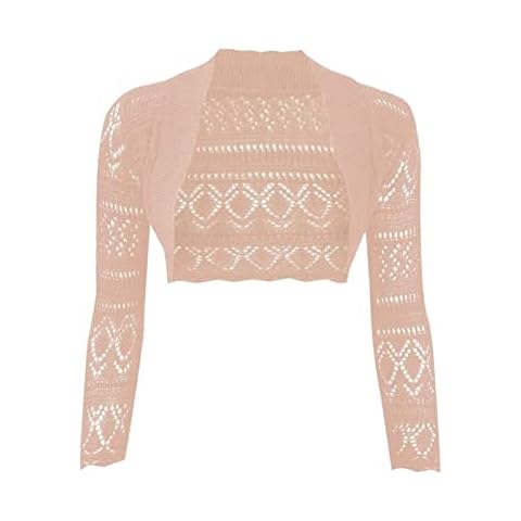 JJ CLOTHING Women's Crochet Bolero Shrug Cover