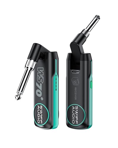 Sistema inalámbrico para guitarra: transmisor y receptor recargables, 10 canales, rango de transmisión, conectores Jack 6.35 mm y 3.5 mm para instrumentos musicales miniatura 1