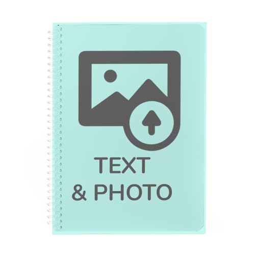 Wanapix | Cuaderno A5 Personalizado | Incluye 100 Hojas Lisas de 80 gr | Portada 250 gr personalizada con Foto, Logos, Texto o Diseños | Espiral Transparente | 100% Personalizado