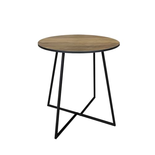 Acomoda Textil - Mesita Auxiliar de Madera. Mesa para Café Redonda con Estructura de Metal, Práctica y Decorativa para Salón, Dormitorio y Oficina. (Mesa Auxiliar 40x40 cm)