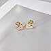 Clip on Heart Small Fake Stud Earrings for Women Non Pierced Ears Cute Gold Plated Enamel Hearted Shaped Hypoallergenic Minimalist Tiny Studs Fashion Y2K Jewelry for Her (White)