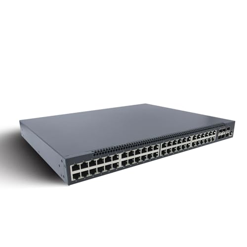 Image of ToVi 48 Port Gigabit PoE Switch with 6x10G SFP+ Uplink High Throughput 1U Rack Mount Switch with Web Based Management GUI PoE for IP Cameras Access Points and Designed for ToVi AV Products