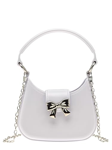 Women's Bow Crossbody Jelly Bag Shoulder Handbags Y2K Party Clutch Moon Shape Purse With Strap