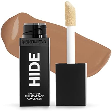 HIDE PREMIUM Liquid Multi-Use Concealer, SEE SHADE FINDER Below For Perfect Match, Large Bottle 0.5 fl. oz. - Full Coverage Concealer Makeup for Acne Dark Spots Dark Circles Hyperpigmentation and Blemishes Oil Free Concealer, Color For All Skin Types (Warm Sand)
