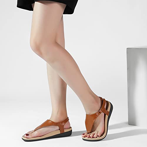 Utenag Womens Arch Support Sandals Orthotic Adjustable Thong Flip Flops Coffee 10 #TOP4