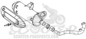 Piaggio Exhaust Complete with Heat Shield 8809565