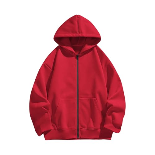 DDAPJ pyju Unisex Boys Girls Hoodie Sweatshirt Full Zip Up Fleece Casual Long Sleeve Jacket Kids Fall Coats with Pockets