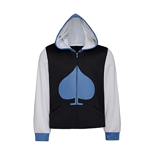 Willyacos Lancer Costume Deltarune Hoodie Cosplay Costume Video Game Zip Up Jacket Coat Sweatshirt for Men (Multicolor S)