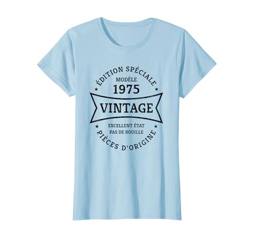 Vintage 50e anniversaire Né en 1975 Vintage 50 ans Cadeau T-Shirt