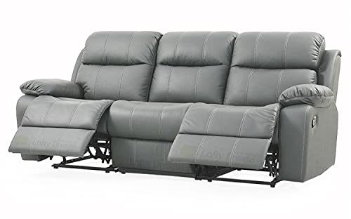 Image of Sofa 3 Seater - Ergonomic Leatherette Design with Plush Support, Includes 5-Year Warranty for Living Room Comfort and Durability