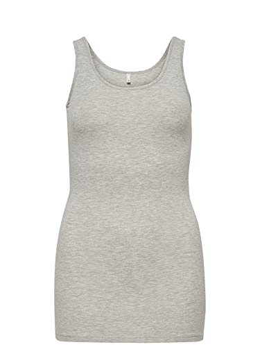 ONLY Damen Onllive Love Long Tank TOP JRS 3-PA, White/+ 2 Light Grey, XS – Ansicht 4