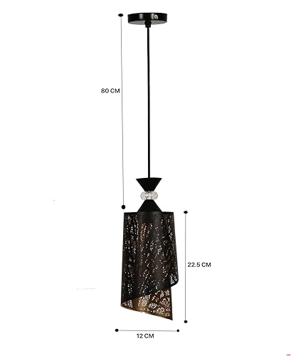 Image of Groeien Pack of 2 | Black Finish Metal Crystal Hanging Pendant Ceiling Lamp Fixture | Chandelier for Home, Indoor, Outdoor,Living Room, Bedroom(Bulb not Included) (Sprial Bloom, 2)