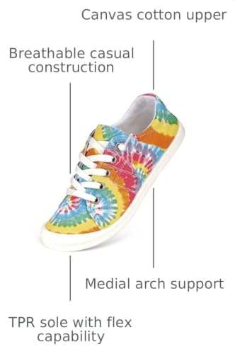 Image of Hxlber Women's Low Top Sneaker - Round Toe Comfort Casual Canvas Shoes Fashion Sneakers for Walking for Women