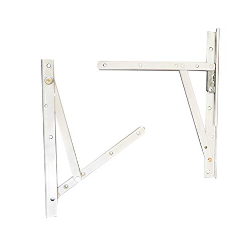 1 Pair Casement Window Hinge, 10 Inch Stainless Steel Finish Adjustable/2 Pack Standard Duty Concealed Hinge, Universal E-Gard Corrosion Resistant Coating Friction Stay Hinges for Awning/Hopper - Image 6