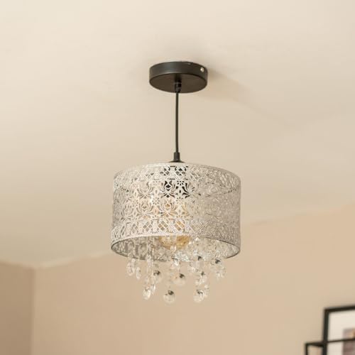ValueLights | Silver Moroccan Style Drum Light Shade | Pendant Lights, Home Décor & Improvement Essential | 22cm Shade Width - Image 4