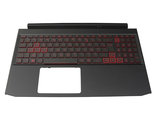 acer 6B.Q7KN2.051 Original Clavier INCL. topcase FR (français) Noir/Noir avec rétro-éclairage pour Nitro 5 (AN515-55), (AN515-44)