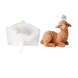Xidmold Schaf Kerzenform Silikon, 3D Tier Schaf Silikonform für Fondant, Sojawachs Kerzen, Seife...