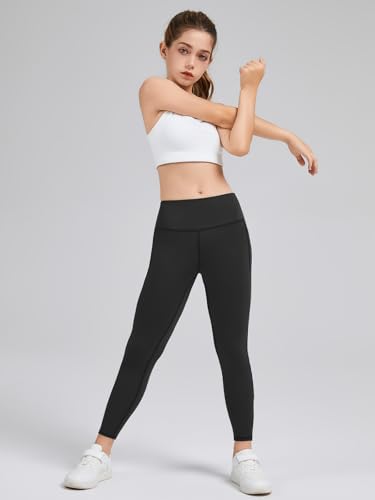 5 Packs Girls Athletic Leggings Kids Yoga Pants with Pockets High Waist Leggings Yoga Dance Workout Running2