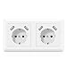 Produktbild Kaifire Doppelsteckdose mit USB Anschluss, Schutzkontakt Schuko Unterputz USB Steckdose Weiß System 55X55 Passt in Standard 2-fach Unterputzdose Wandsteckdose für Smartphone Tablette