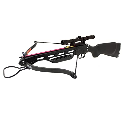 SAS Manticore 150lbs Crossbow with Scope, Arrows, Stringer and Rope Cocking Device (Black)