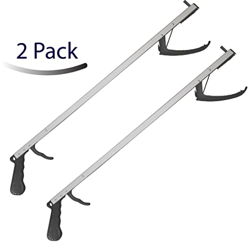 Rehabilitation Advantage Aluminum Reacher Grabber 32 Inches Long with Magnetic Tip, Pack of 2