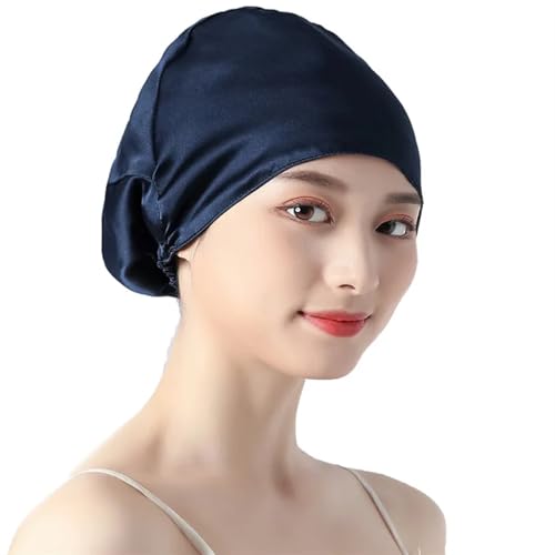Bonnet en soie de mûrier pure double couche pour protéger les cheveux bouclés la nuit