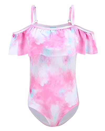 Image of Girls One Piece Swimsuits Off Shoulder Bathing Suit for Kids Hawaiian Swimwear 3-16 Years