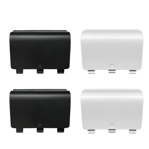 4 Pack One Controller Battery Cover for Xbox One One S/One X Controller Battery Back Cover [NOT for Xbox Series X/S] Battery Back Shell Covers for Xbox One One S One X Controller(White/Black)