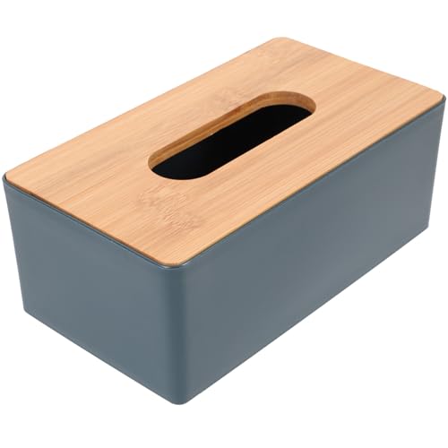 Toyvian Caja de Pañuelos Cuadrada con Tapa de Madera Organizador Moderno para Almacenamiento de Servilletas Soporte Práctico para Baños y Oficina Diseño Elegante Verde Oscuro