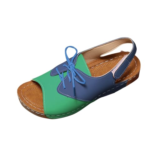 Sandales romaines à lacets femme plateforme compensée nu-pieds d'été tendance