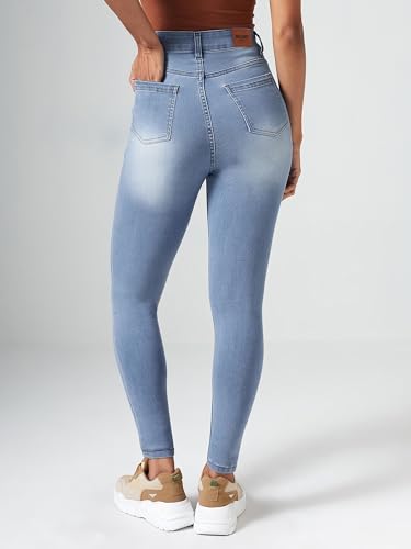 Image of Dolce Crudo Women's Skinny Fit High Rise Regular Length Stretchable High Waist Denim Jeans