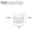 Flents Travel Cosmetic Jars for Personal Items, Clear Base for Labeling, TSA Approved, Durable and Refillable, 6 Pack, 1.25 oz, White