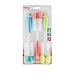Nuby Bottle and Nipple Brush with Bristles and Sponge Tip | 3 Pack: Aqua, Coral, Lime Green| Hanging Handle with Hook for Drying