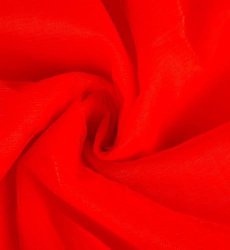 Image of SATYAM KRAFT 10 Meter Multipurpose Net Fabric Soft Cloth Roll | Wedding, Valentine & Party Decoration Items, Birthday, Anniversary | Stage, Tent, Backdrop, Mandap Festive, Event Decor Net (Red)