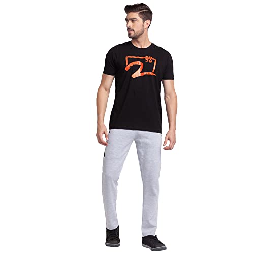 Image of Spykar Men's Mid Rise Cotton Slim Fit Trackpants