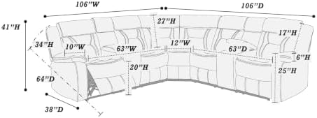 Lertiib Sectional Sofa Set Power Motion Reclining Gel Leatherette Couch for Living Room,Brown - 1