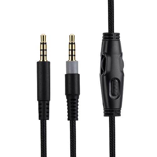UNCLE LIGHT Cloud Alpha Replacement Cable, Compatible with HyperX Cloud Alpha Gaming Headsets, 3.5mm Headsets Aux Cord, Inline Mute, Volume Control, 5 Ft (1.5 Meters), Black