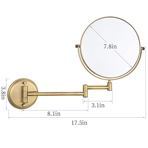 Espejo de maquillaje montado en pared, 8 pulg, doble cara miniatura 6