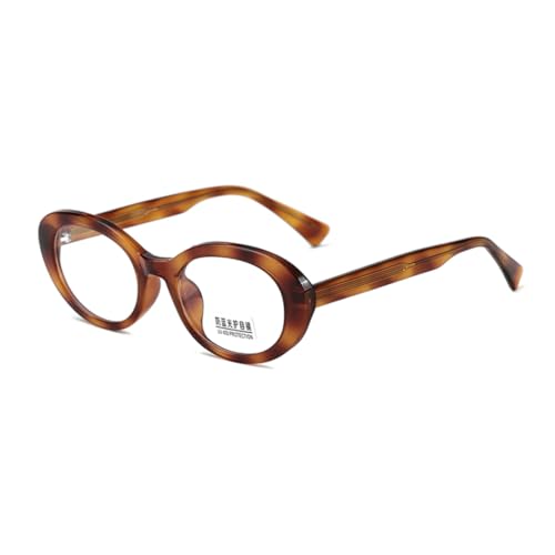 Lunettes acétate femme de forme ovale avec monture marron tendance en TR90