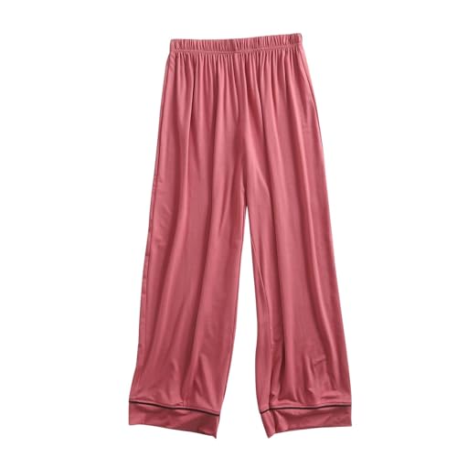 Generic - Pantalon de pyjama pour femme - Couleur unie - Pour dormir et se détendre - Décontracté - Pantalon de pyjama ample en modal - Jogging court - Ensemble de pyjama de sport pour femme, 02 Rouge, XL