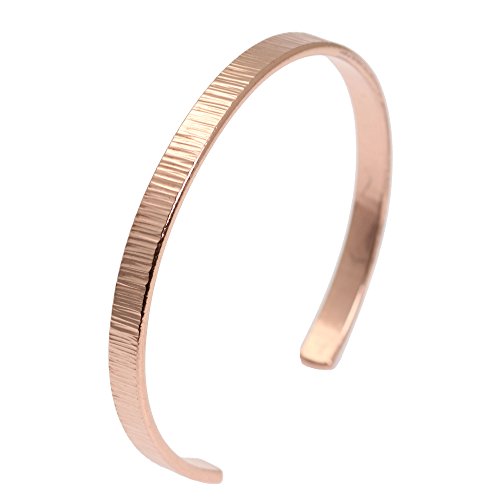 John S. Brana Chased Copper Cuff Bracelet - Handmade Jewelry - Durable Solid Copper (6.5 Inches)