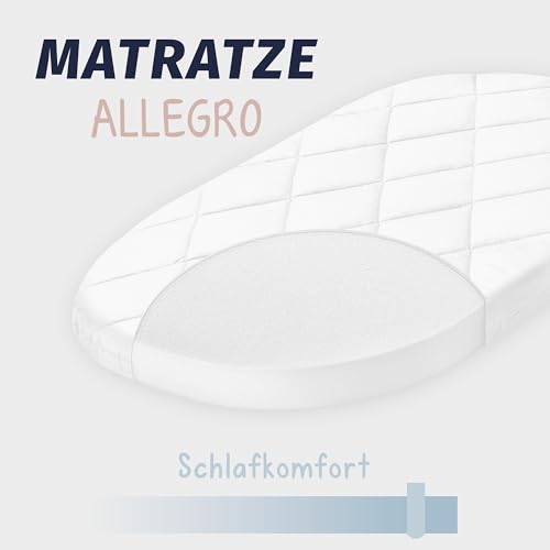 Julius Zöllner Allegro 70x41 cm – Babymatratze für den Bollerwagen - ideal für Neugeborene – Made in Germany - schadstoffgeprüft und für Allergiker geeignet, atmungsaktiv, sehr guter Liegekomfort