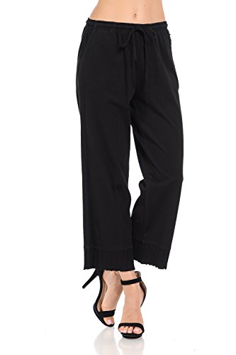 Focus Fashion Women's Cotton Jersey Flood Pant-CS306