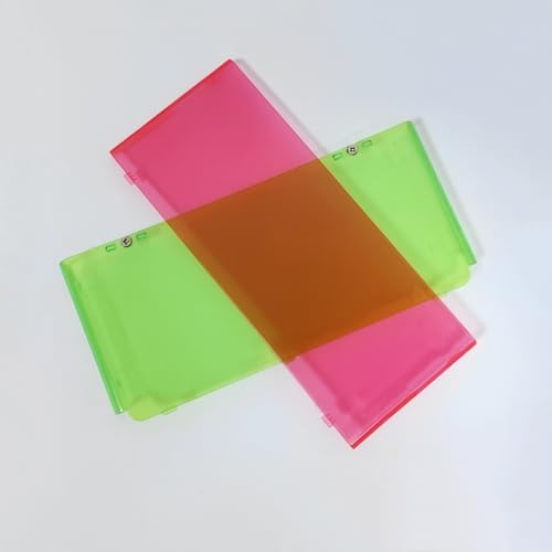Image of Front Back Housing Shell Case Cover Top /Bottom Faceplate Plates Replacement for Nintendo New 3DS Console (Transparent Red+Transparent Green)