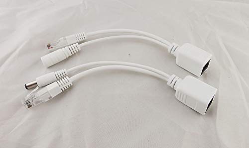 Adaptador divisor POE 1 par con cable adaptador RJ45 inyector de alimentación kit CCTV blanco miniatura 6