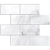 Joqixon Peel and Stick Backsplash Subway Tiles, Stick on Tiles Kitchen Backsplash, Thicker Design, 5