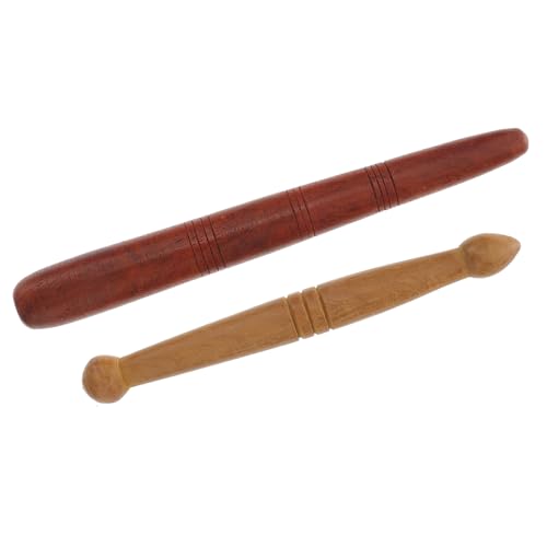 DRESSOOS Varilla de Masaje de Madera Natural para Pies y Cuerpo, Herramienta de Acupresión 2 Piezas, Palo para Masaje de Puntos de Acupuntura, Ligera y Portátil para Relajación en Casa