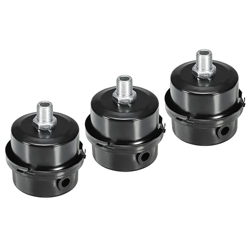 PATIKIL G1/4 Air Compressor Silencers Filter, 3 Pack Noise Reduction Intake Muffler for Generators Blowers, Exhaust Ports, Black, White